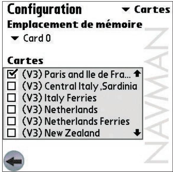 NAVMAN SMART ST V3 - Paramètres de Cartes activées - 1