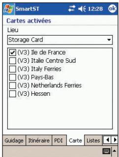 NAVMAN SMARTST - Paramètres de Cartes activées - 1