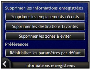 NAVMAN N - Informations enregistrées - 2
