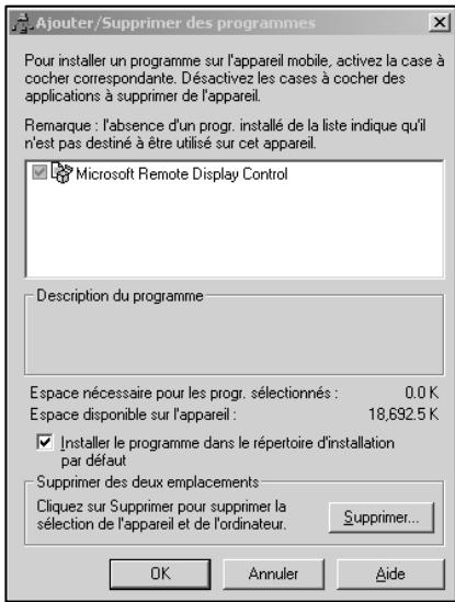 NAVMAN PIN 570 - Pour supprimer des programmes à l'aide d'ActiveSync - 1