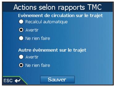 NAVMAN TM550-TRAFFIC-MODULE - Actions liées aux événements TMC - 1