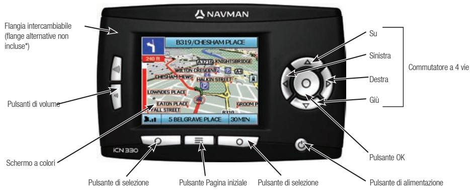 NAVMAN ICN330 - Componenti anteriori - 1