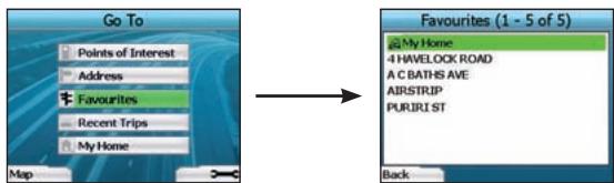 NAVMAN ICN330 - Navigating to a Favourite - 1