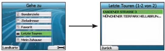 NAVMAN ICN330 - Gespeicherte Zielorte - 1