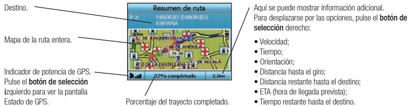 NAVMAN ICN330 - Pantalla Resumen de ruta - 1