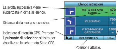 NAVMAN ICN330 - Schermata Elenco istruzioni - 1