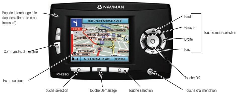 NAVMAN ICN330 - Éléments de la façade - 1