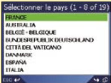 NAVMAN ICN530 - Deuxième étape : sélectionner le pays qui correspond à votre point de destination - 1