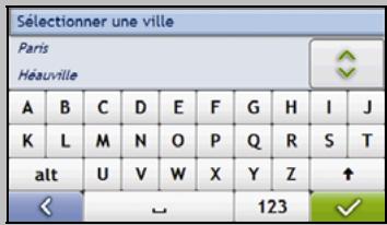 NAVMAN S30 3D - Utilisation de l'écran Clavier - 2