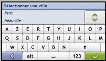 NAVMAN S30 3D - Utilisation de l'écran Clavier - 1