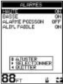 NAVMAN FISH 4150 - 4-1 Menu ALARMES - 1