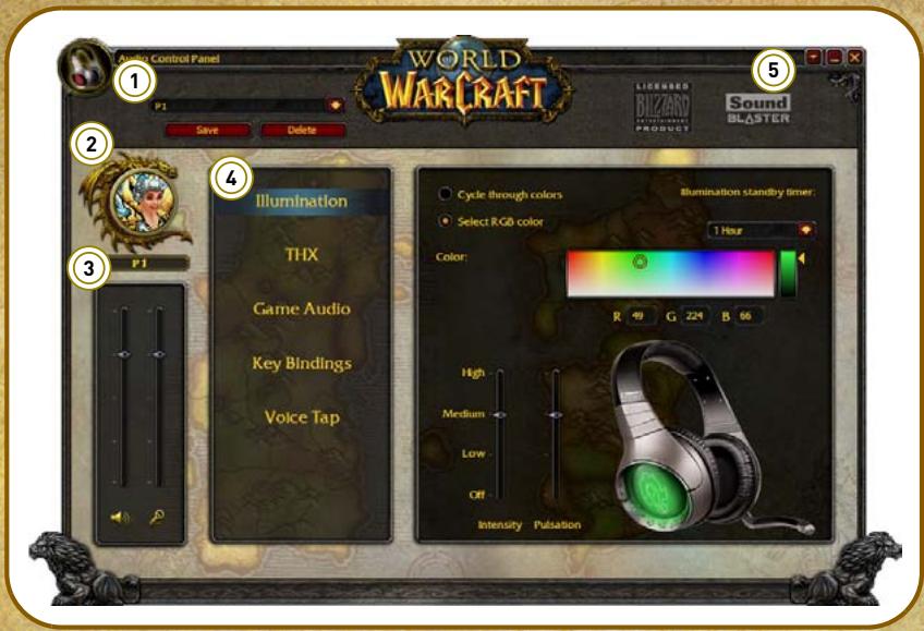 CREATIVE SOUND BLASTER WORLD OF WARCRAFT WIRELESS HEADSET - Sound Blaster World of Warcraft Audio Control Panel - 1