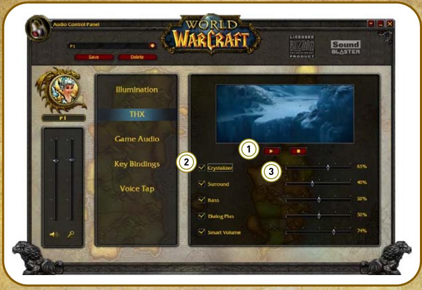 CREATIVE SOUND BLASTER WORLD OF WARCRAFT WIRELESS HEADSET - Paramètres THX TruStudio PC - 1