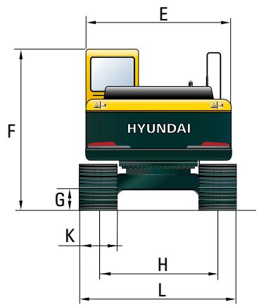HYUNDAI R140-9 - Dimensions et rayon d'action - 2