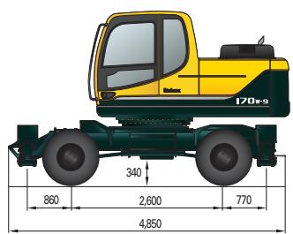 HYUNDAI R170W-9 - RAYONS D'ACTION R170W-9 / FLECHE ARTICULEE - 8