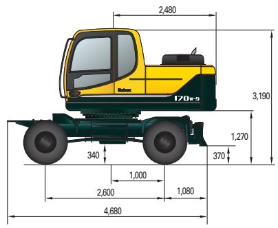HYUNDAI R170W-9 - RAYONS D'ACTION R170W-9 / FLECHE ARTICULEE - 2