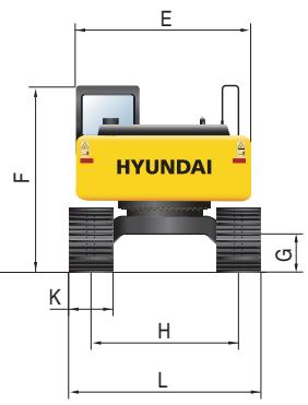 HYUNDAI R210LC-7A - Dimensions et rayon d'action - 3