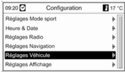 OPEL ASTRA IV - Sélection des menus et des réglages - 1