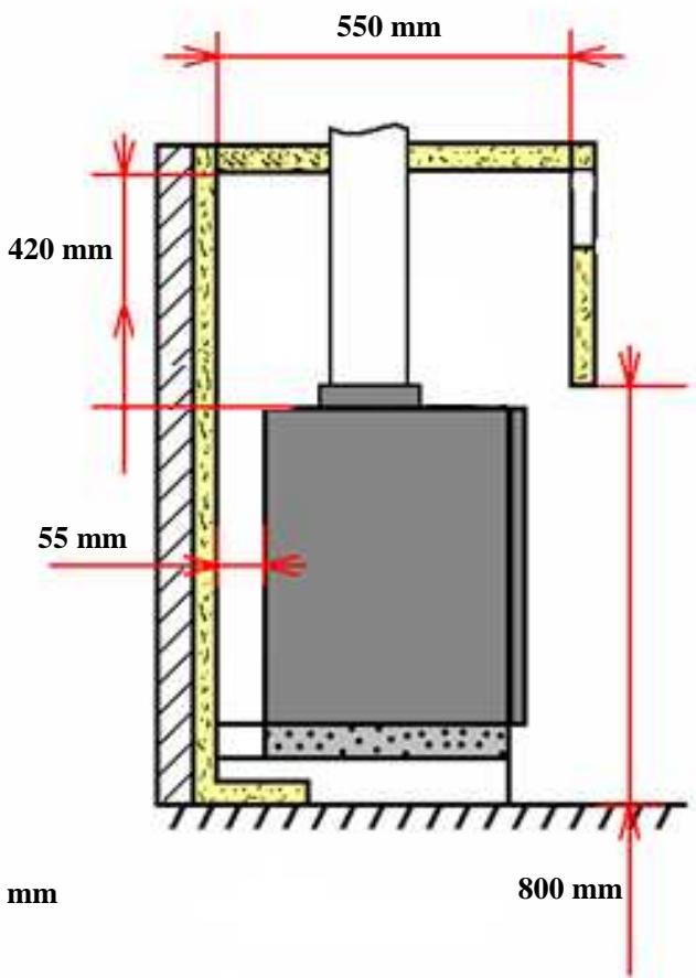 INVICTA INSERT 600 TURBO - Instructions pour l'encastrement de l'appareil. - 2