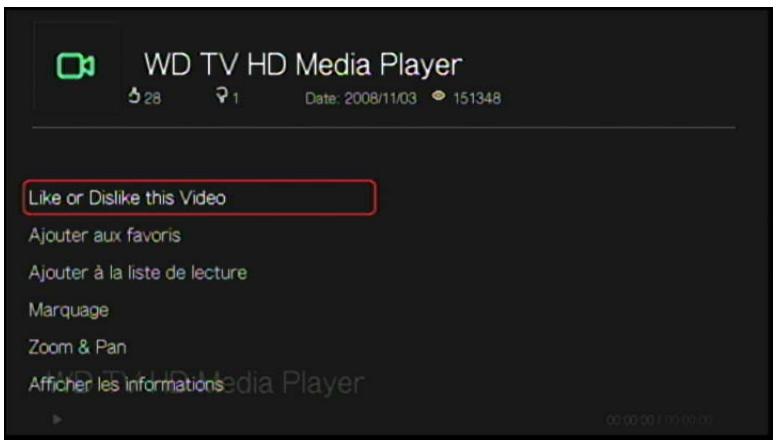 WESTERN DIGITAL TV LIVE HUB - Options du youtube player - 1