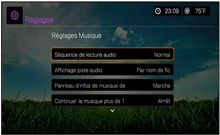 WESTERN DIGITAL TV LIVE HUB - Réglages musique - 1