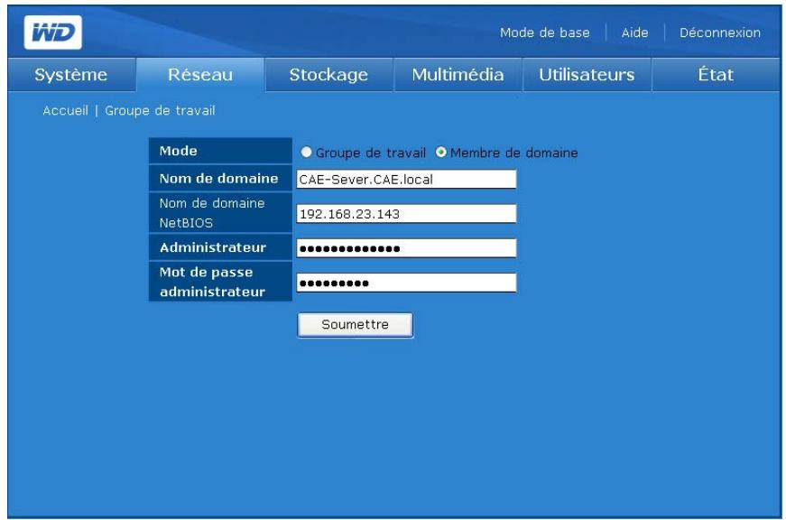 WESTERN DIGITAL WD SHARESPACE - Pour définir un nom de groupe de travail : - 4