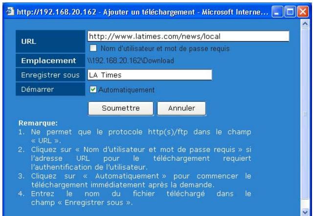 WESTERN DIGITAL WD SHARESPACE - Pour créer une tâche de téléchargement : - 1