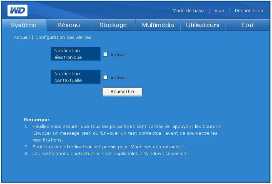 WESTERN DIGITAL WD SHARESPACE - Configuration des alertes - 2