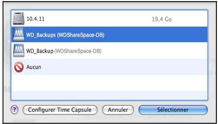 WESTERN DIGITAL WD SHARESPACE - Configuration de time machine - 4