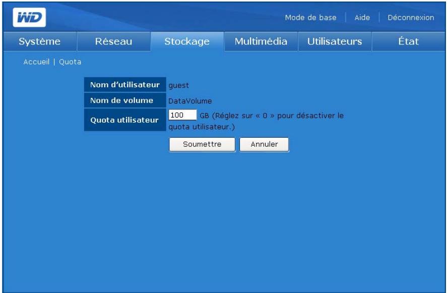 WESTERN DIGITAL WD SHARESPACE - Pour modifier le quota d'un utilisateur : - 1