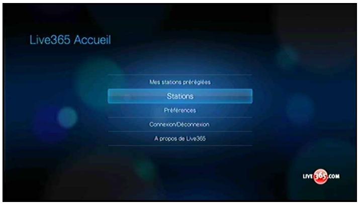 WESTERN DIGITAL WD TV LIVE MEDIA PLAYER - Écoute d'une station LIVE365 - 1