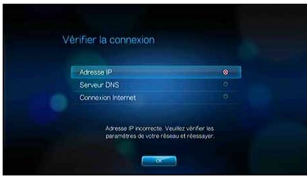 WESTERN DIGITAL WD TV LIVE MEDIA PLAYER - Vérification de la connexion réseau - 3