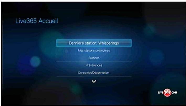 WESTERN DIGITAL WD TV LIVE MEDIA PLAYER - Écoute d'une station LIVE365 - 3