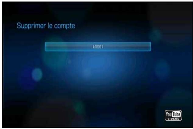 WESTERN DIGITAL WD TV LIVE MEDIA PLAYER - Supprimer un compte youtube depuis le lecteur multimédia - 2