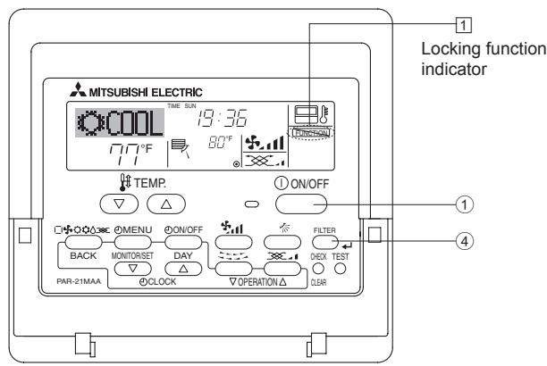 MITSUBISHI PKFY-P-NKMU-E - Locking the Remote Controller Buttons (Operation function limit controller) - 1
