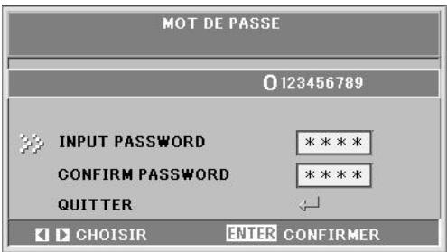 MITSUBISHI SD206U - Pour activer la fonction de verrouillage par mot de passage : - 2
