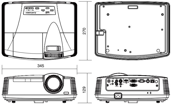 MITSUBISHI XD600U - Vues de l'appareil (unité : mm) - 1