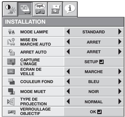 MITSUBISHI XL6500LU - Menu INSTALLATION - 1