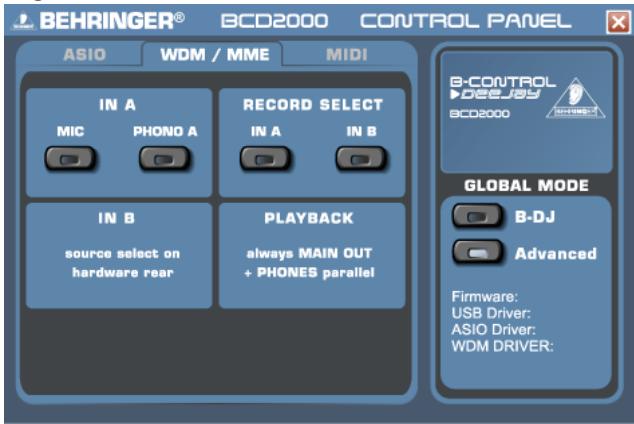 BEHRINGER BCD2000 - Page WDM/MME : - 1