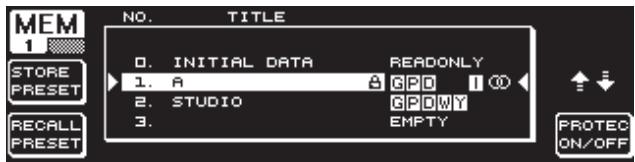 BEHRINGER DEQ2496 - Le menu MEMORY - 1