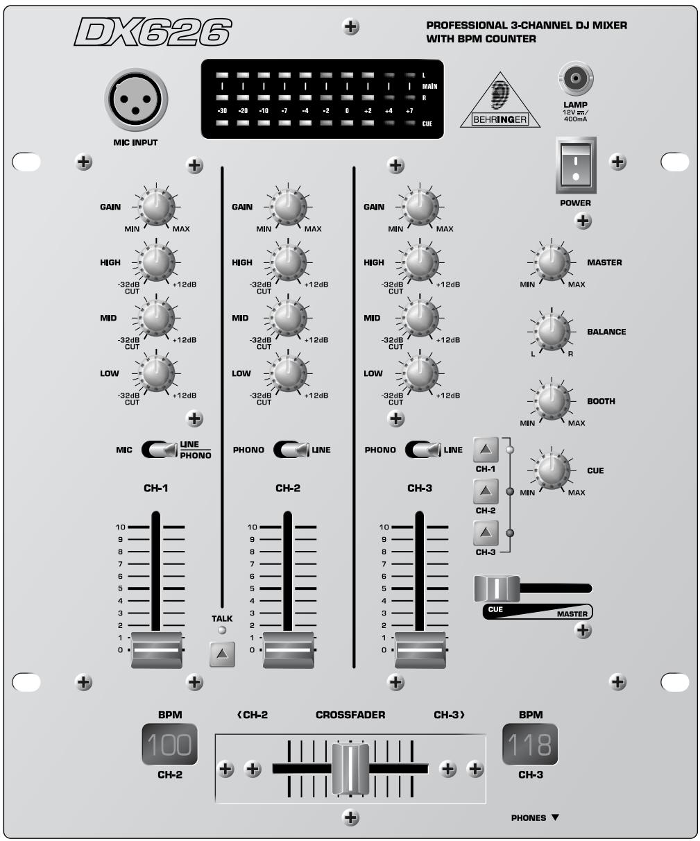 BEHRINGER DX626 - Notice d'utilisation - 1