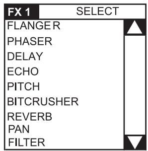 BEHRINGER DDM4000 - Sélectionner un effet - 1