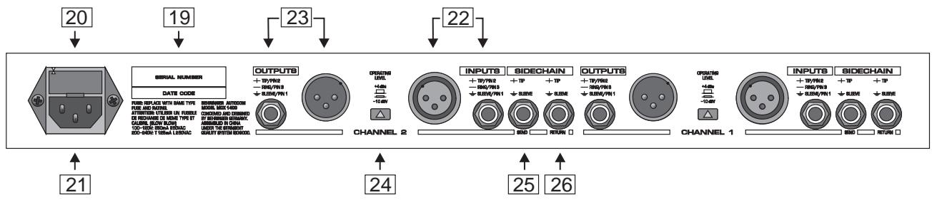 BEHRINGER MDX1400 - Éléments du panneau arrêté de l'AUTOCOM PRO - 1
