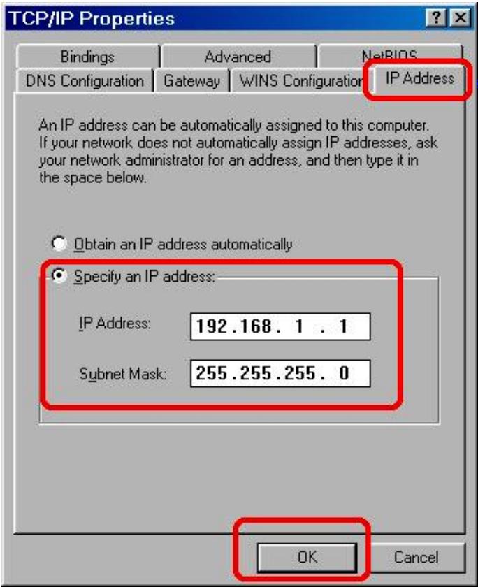 ALESIS HD24 - To set the IP address of a Windows 95/98/ME PC: - 2