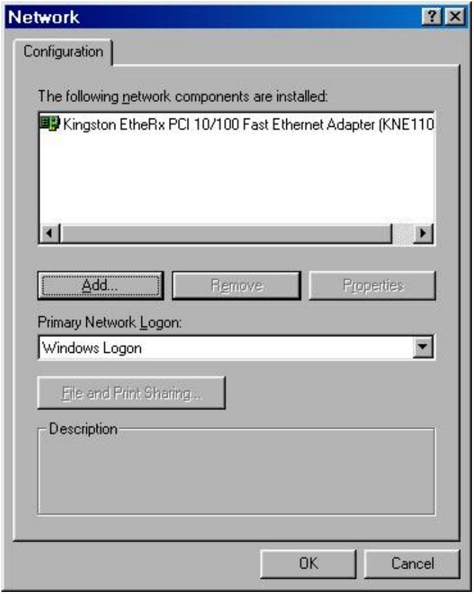 ALESIS HD24 - To install the TCP/IP protocol in a Windows 95/98/ME PC: - 1