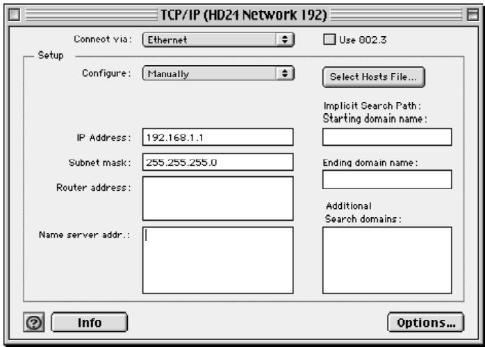 ALESIS HD24 - To change the TCP/IP settings: - 1