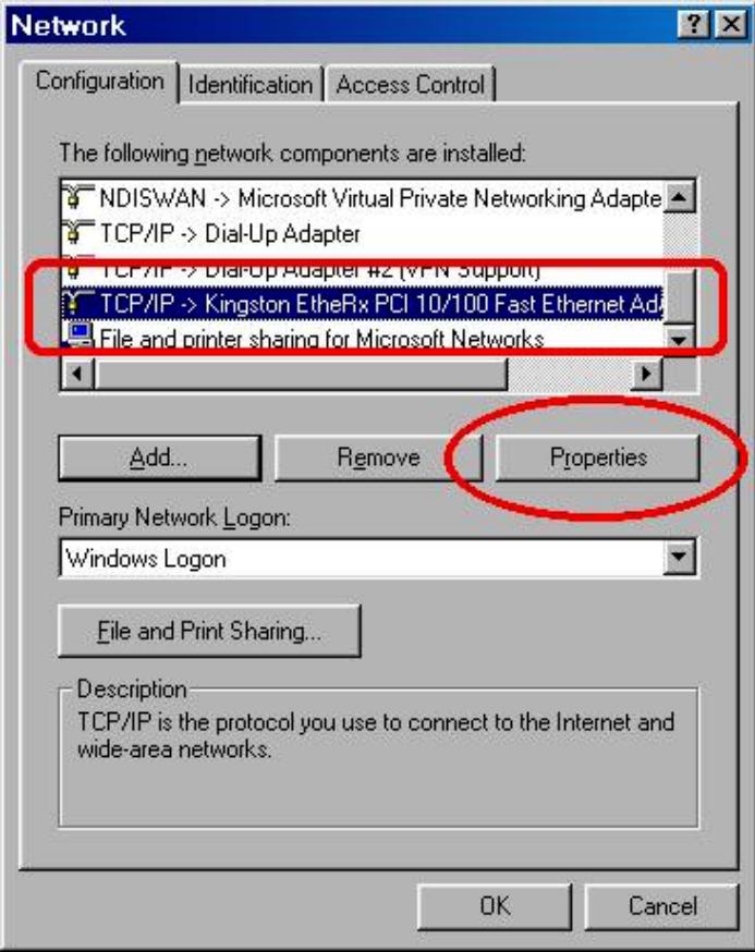 ALESIS HD24 - To set the IP address of a Windows 95/98/ME PC: - 1