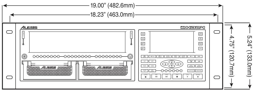 ALESIS HD24 - Dimensional drawing - 1