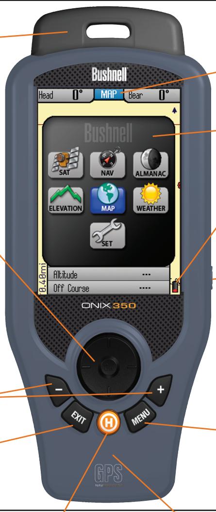 BUSHNELL ONIX 350 - Identification des commandes et PORTS - 2