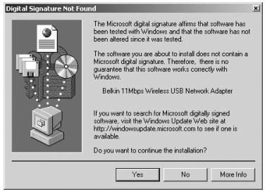 BELKIN F5D6050-C - Installation Windows 2000 - 2